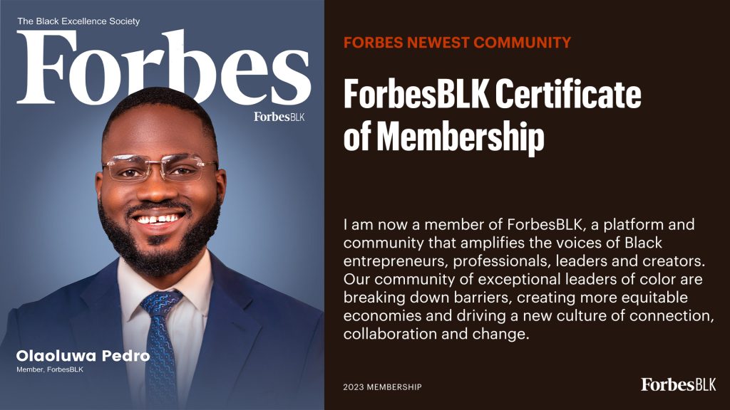 Breaking Barriers: Olaoluwa Pedro joins ForbesBLK Global Community